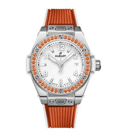Hublot Stainless Steel And Sapphire Big Bang One Click Watch In Orange