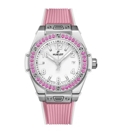 Hublot Stainless Steel And Sapphire Big Bang One Click Watch In Pink