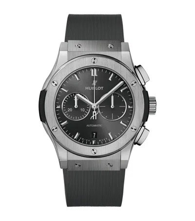 Hublot Titanium Classic Fusion Chronograph Watch In Black