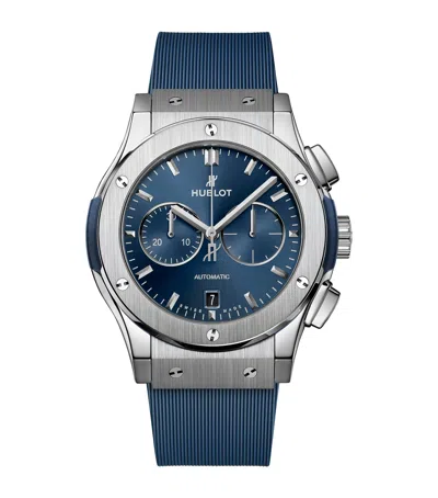 Hublot Titanium Classic Fusion Chronograph Watch In Black