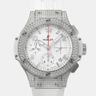 Pre-owned Hublot White Stainless Steel Big Bang 342.se.230.rw.174 Automatic Women's Wristwatch 41 Mm