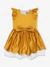 Hucklebones Girls Scalloped Bodice Dress In Yellow