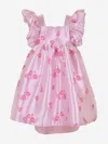 Hucklebones Girls Twisted Sleeve High Low Dress In Pink