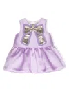 Hucklebones London Baby Girls Purple Satin Bow Dress In Purple