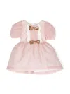 Hucklebones London Baby Girls Pink Crêpe Bows Dress In Pink