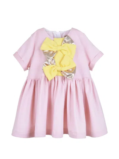 Hucklebones London Babies' Bow-detail Flared Dress In Pink