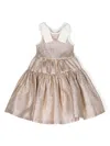 Hucklebones London Girls Gold Glittery Bow Dress In Gold