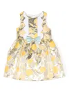 Hucklebones London Bow-detail Jacquard Mini Dress In Yellow
