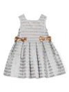Hucklebones London Bow-detail Patterned-jacquard Midi Dress In Blue