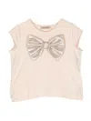Hucklebones London Bow-embellished Jersey T-shirt In Pink
