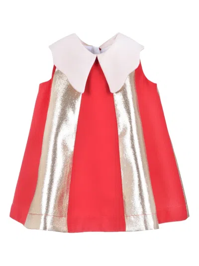 Hucklebones London Babies' Candy Cane Trapeze Dress In Red