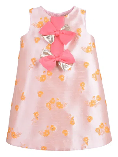 Hucklebones London Kids' Floral-print Dress In Pink