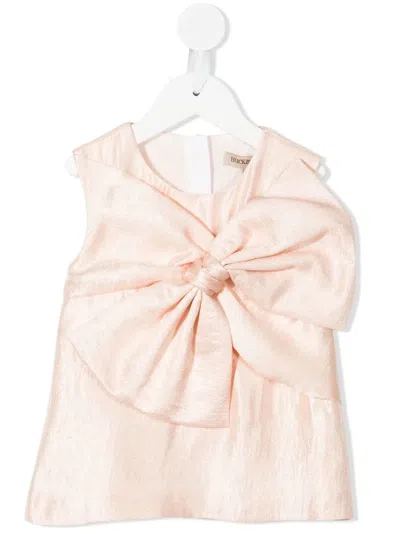 Hucklebones London Kids' Giant Bow Detail Blouse In Pink
