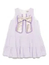 Hucklebones London Gilded Bow Ruffle Tier Dress In 紫色