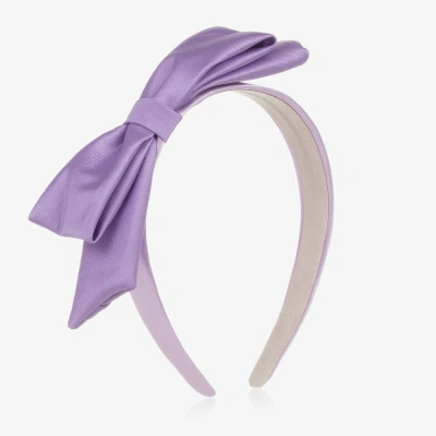 Hucklebones London Kids' Girls Lilac Purple Bow Hairband