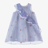 HUCKLEBONES LONDON GIRLS PURPLE ORGANZA FLORAL DRESS