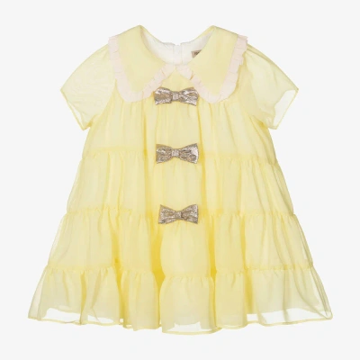 Hucklebones London Kids' Girls Yellow Chiffon Dress