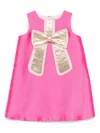 Hucklebones London Guilded Bow Shift Dress In 粉色