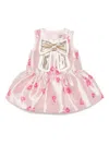 Hucklebones London Guilded Bow Shift Dress & Bloomers In Pink