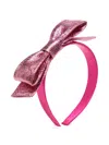 Hucklebones London Metallic-effect Bow-detail Headband In Pink