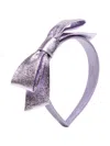 Hucklebones London Metallic-effect Bow-detail Headband In Purple