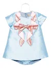 Hucklebones London Origami Bow Shift Dress And Bloomers In Blue
