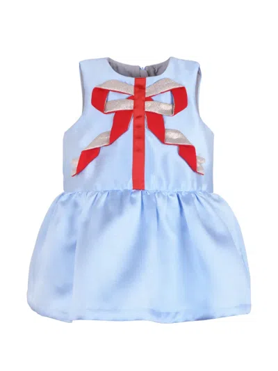 Hucklebones London Babies' Origami Ribbon Dress And Bloomers Set In Brown