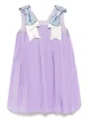 Hucklebones London Pleated Trapeze Dress In 紫色