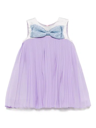 Hucklebones London Babies' Pleated Trapeze Dress In 紫色