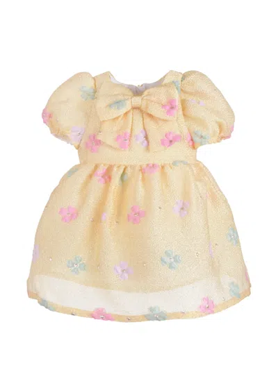 Hucklebones London Babies' Puff-sleeved Floral-print Dress In Yellow