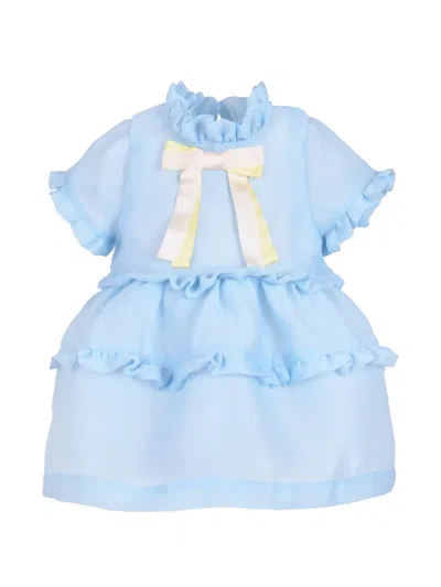 Hucklebones London Babies' Ruffled Tiered Dress In Blue
