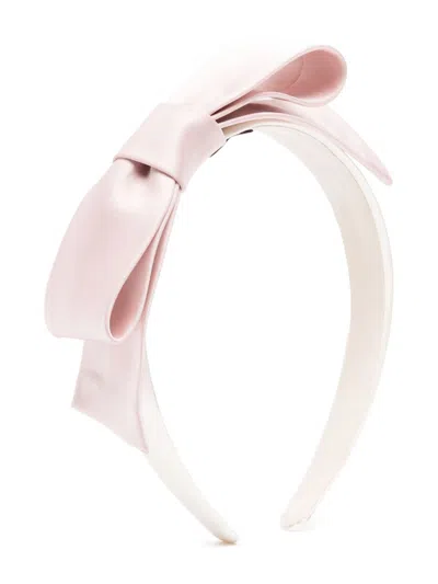 Hucklebones London Kids' Bow-detail Satin Headband In Pink