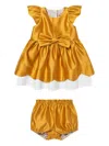Hucklebones London Satin-finish Dress In Yellow