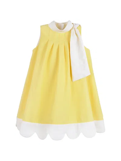 Hucklebones London Kids' Scalloped A-line Dress In Yellow