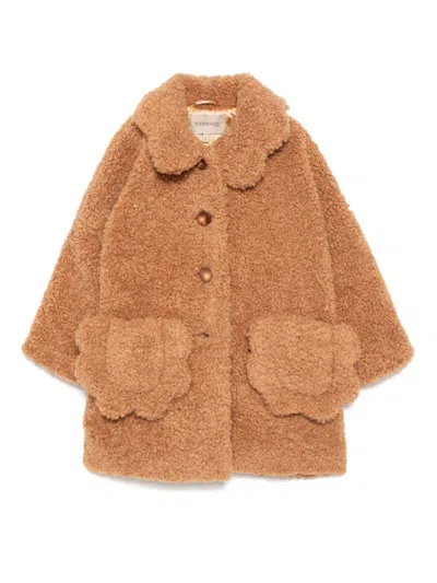 Hucklebones London Kids' Teddy Coat In 褐色