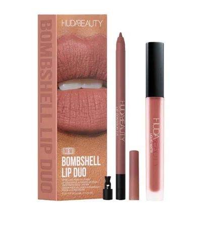 Huda Beauty Bombshell Lip Duo Gift Set In Bshell Pinky Brown