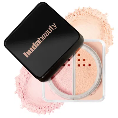 Huda Beauty Easy Bake Loose Powder Brightening + Correcting Duo Cherry Peach 2 X 0.22 Oz/2 X 6.5 G In Multi