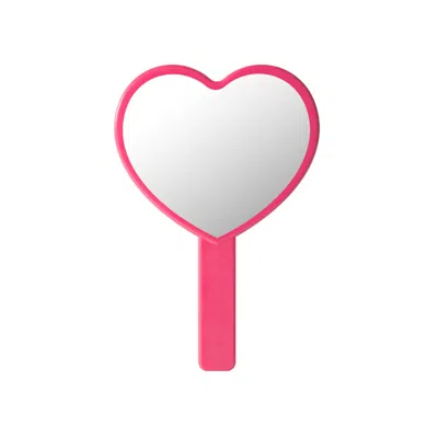 Huda Beauty Heart Shape Hand Mirror Classic Hot Pink In White
