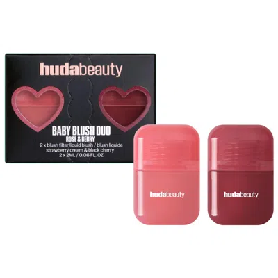 Huda Beauty Mini Baby Blush Duo Set Strawberry Cream And Black Cherry 0.06 oz / 2 ml