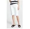 Hudson Amelia Raw Hem Knee Bermuda Shorts In White In White