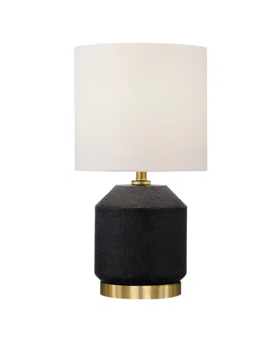 Hudson & Canal 15" Ceramic Esther Mini Lamp In Matte Black,antique Brass