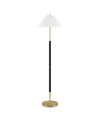 Hudson & Canal 18" Metal Simona 2-light Floor Lamp In Matte Black,brass