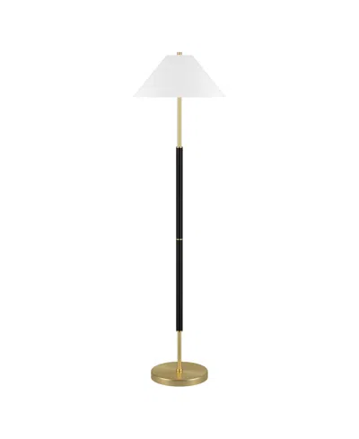 Hudson & Canal 18" Metal Simona 2-light Floor Lamp In Matte Black,brass