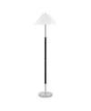 Hudson & Canal 18" Metal Simona 2-light Floor Lamp In Matte Black,polished Nickel