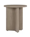 Hudson & Canal 20" Anders Wide Round Side Table In Antiqued Gray Oak