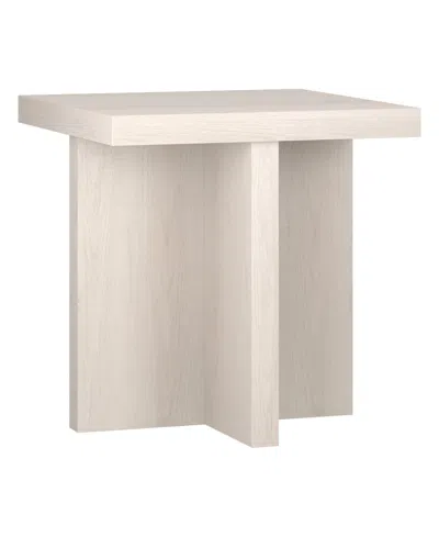 Hudson & Canal 22" Elna Wide Square Side Table In Alder White