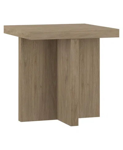 Hudson & Canal 22" Elna Wide Square Side Table In Antiqued Gray Oak