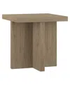 Hudson & Canal 22" Elna Wide Square Side Table In Antiqued Gray Oak