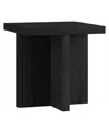 Hudson & Canal 22" Elna Wide Square Side Table In Black Grain