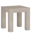 Hudson & Canal 22" Langston Wide Square Side Table In Alder White